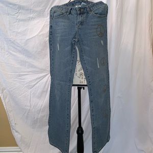 Ivy Jane retro jeans size 8 with peace sign studs